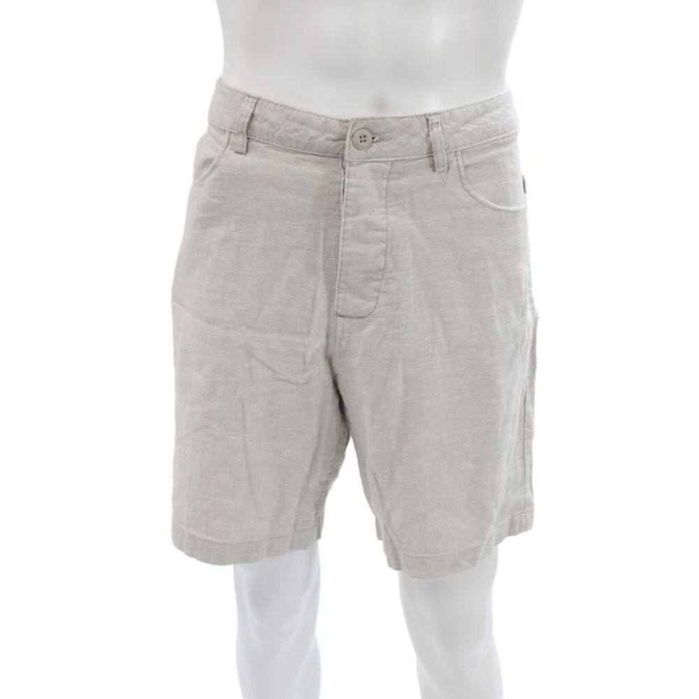 ONIA Mens Chino Shorts Beige Linen Blend Beach Size 34